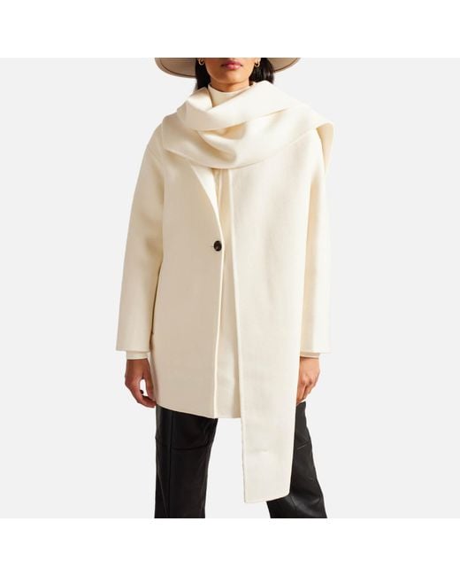 Ted Baker Natural Skylorr Scarf Wool-blend Coat