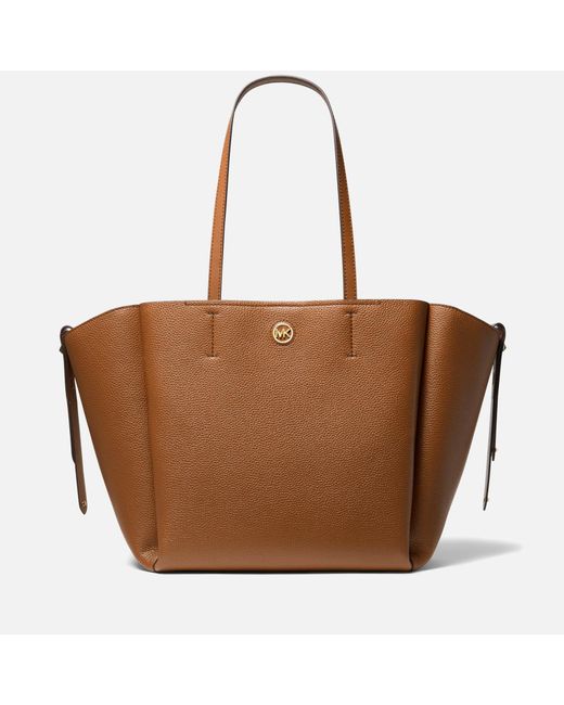 MICHAEL Michael Kors Leather Freya Large Open Tote Bag in Brown Lyst UK