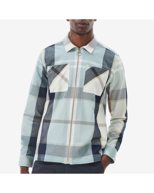 Barbour Blue Ettrick Brushed Cotton-twill Overshirt for men