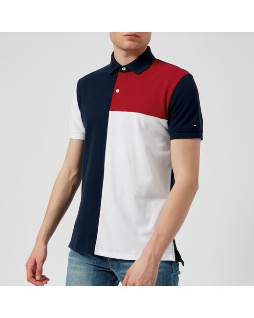 Tommy Hilfiger Unique Colour Block Polo Shirt in Blue for Men | Lyst Canada