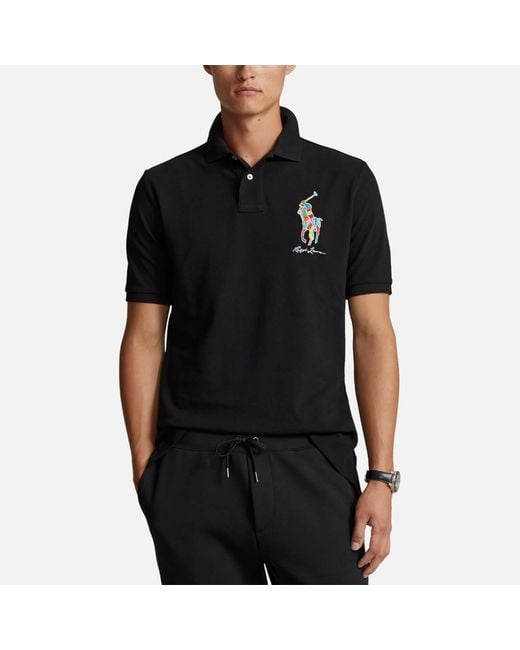 Polo Ralph Lauren Classic-Fit Piqué-Poloshirt mit Big Pony in Black für Herren