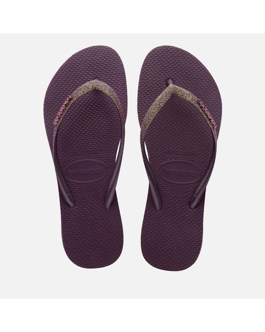 Havaianas Purple Slim Sparkle Ii Flip Flops