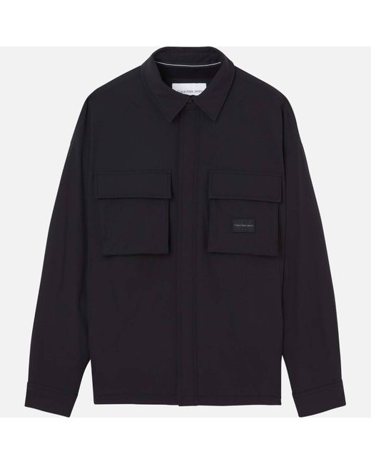 Calvin Klein Blue Fleece-lined Polyester Utility Jacket for men