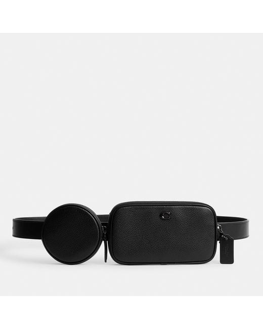 COACH Multi Pouch Leather Belt Bag in Black für Herren