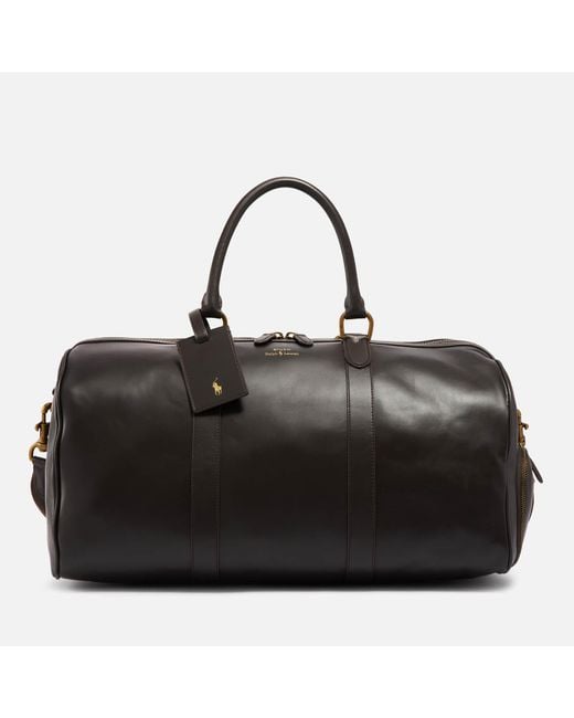 Polo Ralph Lauren Black Leather Duffle Bag for men