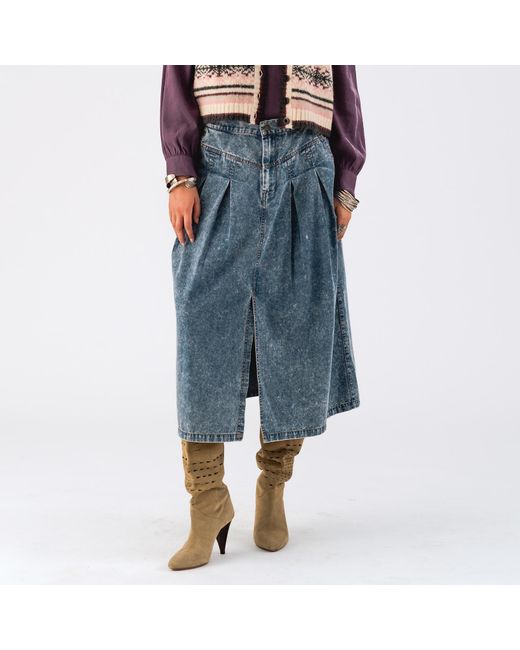 Lolly's Laundry Blue Isa Midi Denim Skirt