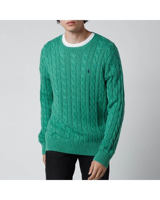 Cable knit shop green sweater