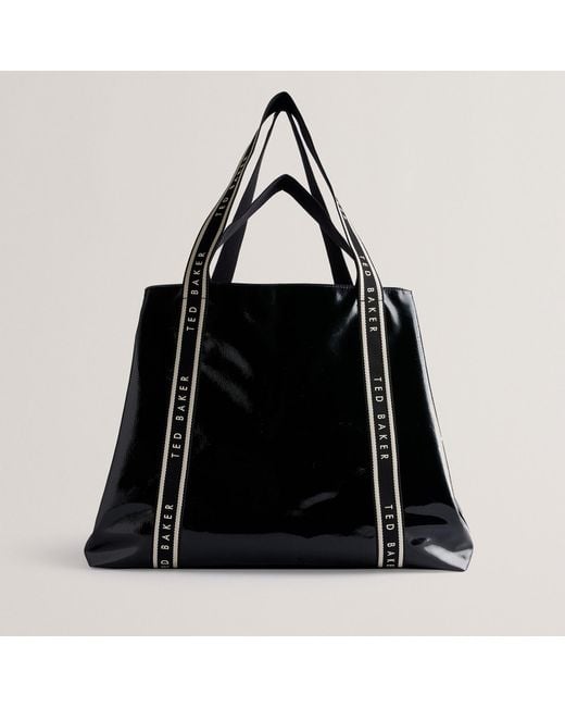 Ted Baker Black Jijee Oversized Crinkle Faux Shopper Bag