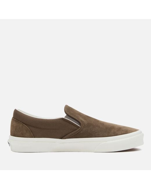 Vans Brown Classic Suede And Canvas Slip On Trainers for men
