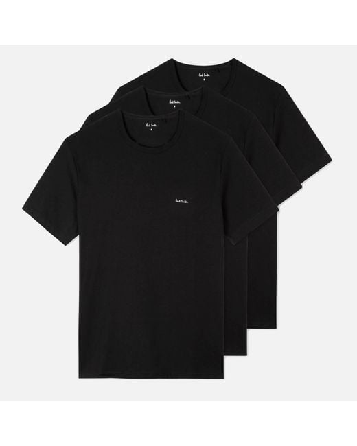 Paul Smith Loungewear Three-Pack Organic Cotton-Jersey T-Shirts in Black für Herren