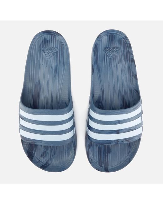 Adidas Blue Duramo Slide Sandals for men