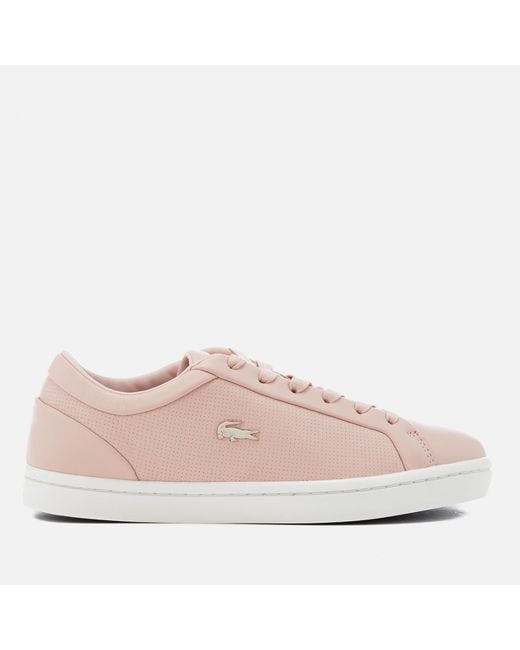 Lacoste Pink Straightset 118 2 Leather Cupsole Trainers