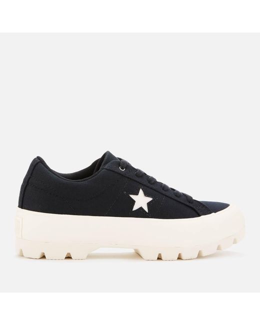 Converse One Star Lugged Ox Trainers in Black | Lyst