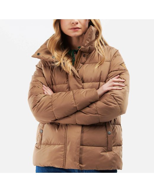 Barbour Brown Fairbarn Quilted Shell Puffer Jacket