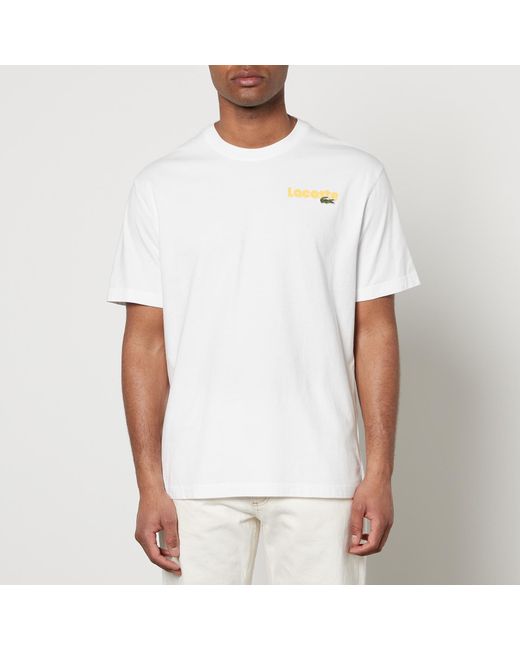 Lacoste White Repeated Logo Cotton-jersey T-shirt for men