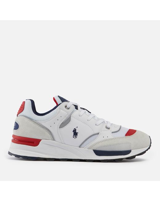 Polo Ralph Lauren Trackster 200 Leather, Suede And Mesh Trainers in ...