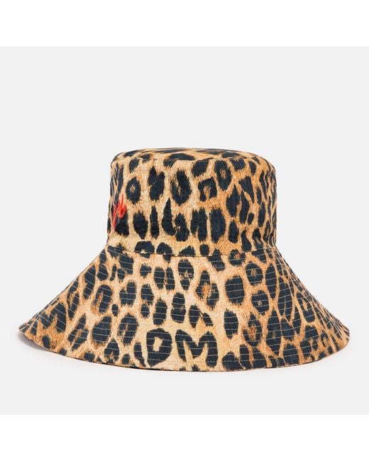 Damson Madder Brown Leopard-printed Organic Cotton Sun Hat