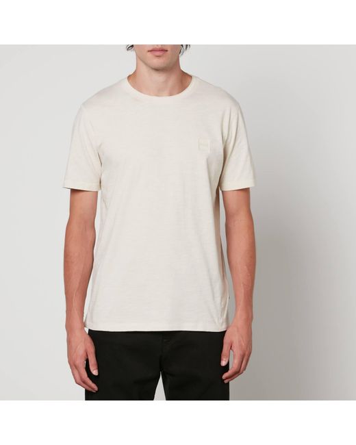 BOSS Orange Boss Casual Tegood Cotton-jersey T-shirt in White for Men | Lyst