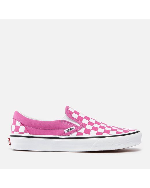 Vans Checkerboard Classic Slip-on Trainers in Pink | Lyst