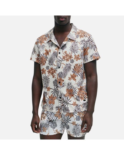 Boss Multicolor Beach Two-way Stretch-shell Short Sleeve Shirt for men