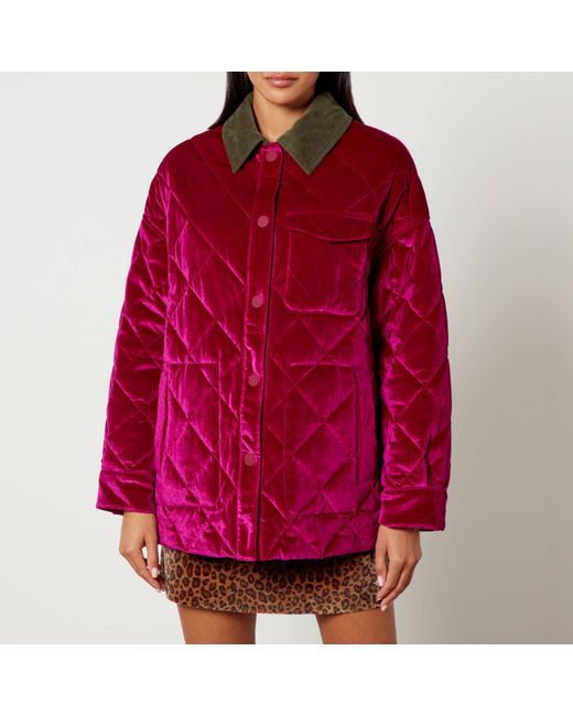 MAX&Co. Red Loriana Reversible Padded Shell And Velvet Coat