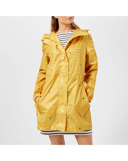 Joules Yellow Golightly Waterproof Packaway Coat