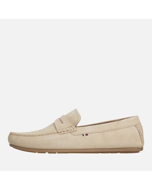 Tommy Hilfiger Natural Casual Hilfiger Suede Driving Shoes for men
