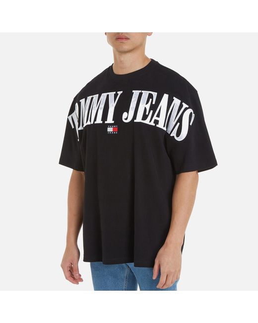 Tommy Hilfiger Black Oversized Cotton Badge T-shirt for men