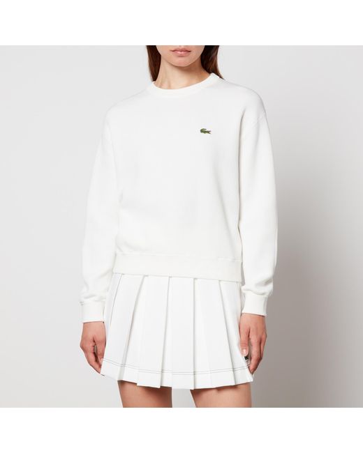 Lacoste Essential Logo Cotton Jumper in White | Lyst