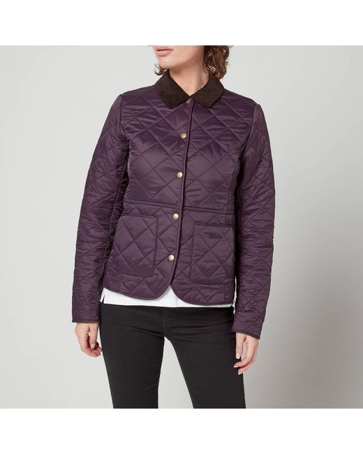 Barbour Deveron Polar Quilted Jacket in Purple (Black) | Lyst