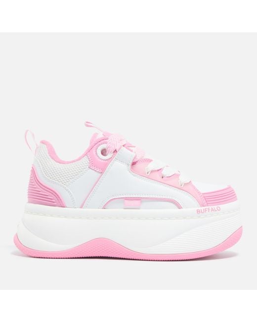 Buffalo Pink Orcus Faux Leather Trainers