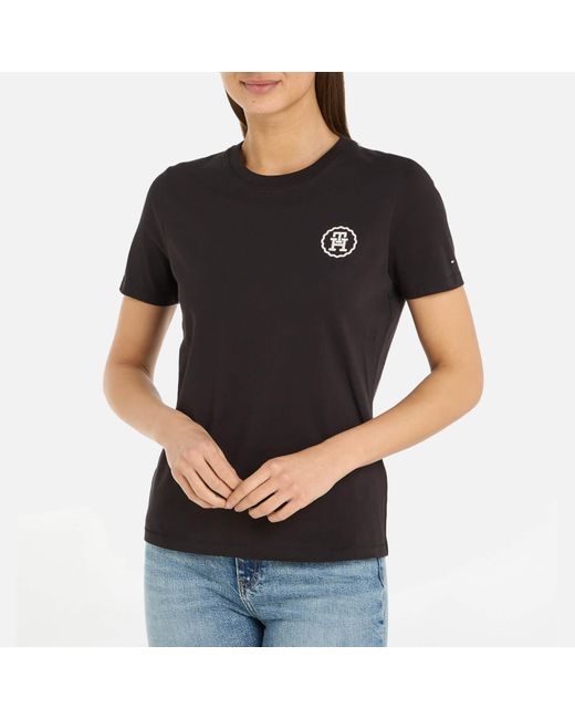 Tommy Hilfiger Black Logo Cotton T-shirt