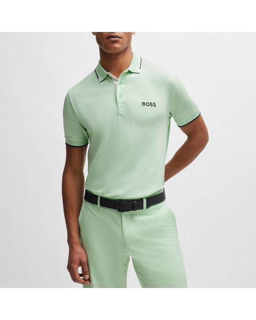 Boss Green Paddy Pro Cotton-blend Piqué Polo Shirt for men