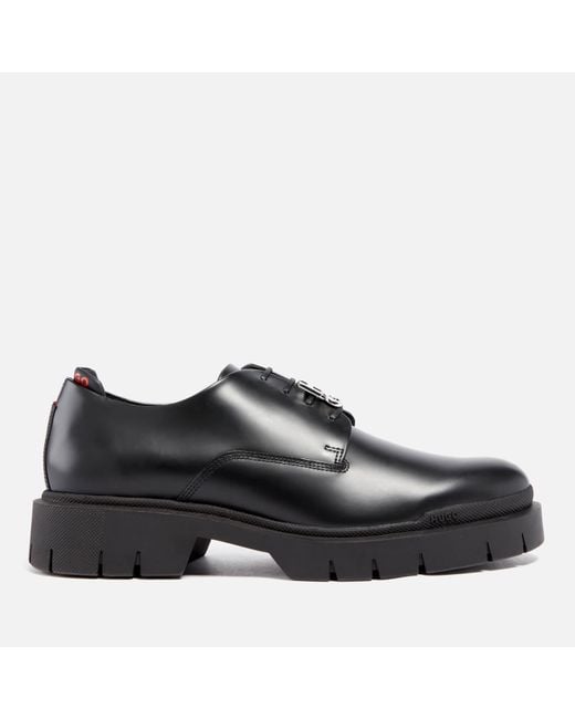 HUGO Denzel Leather Derby Shoes in Black für Herren