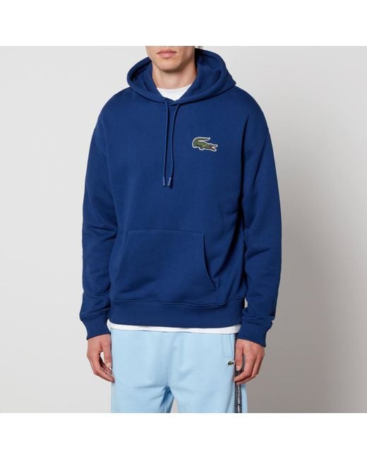 Lacoste Blue Loose Fit Organic Cotton Pullover Hoodie for men