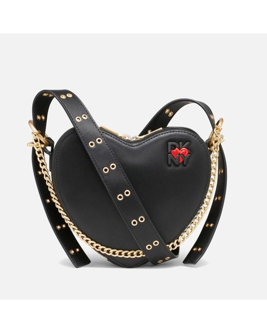 DKNY Heart Of Ny Faux Leather Shoulder Bag in Black Lyst UK