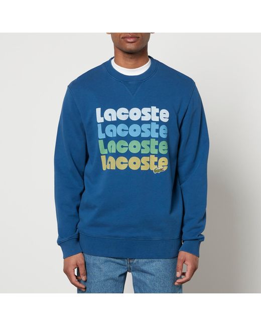 Lacoste Blue Repeated Logo Cotton-jersey Sweatshirt for men