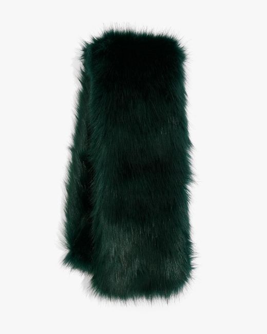 Country Road Green Faux Fur Scarf