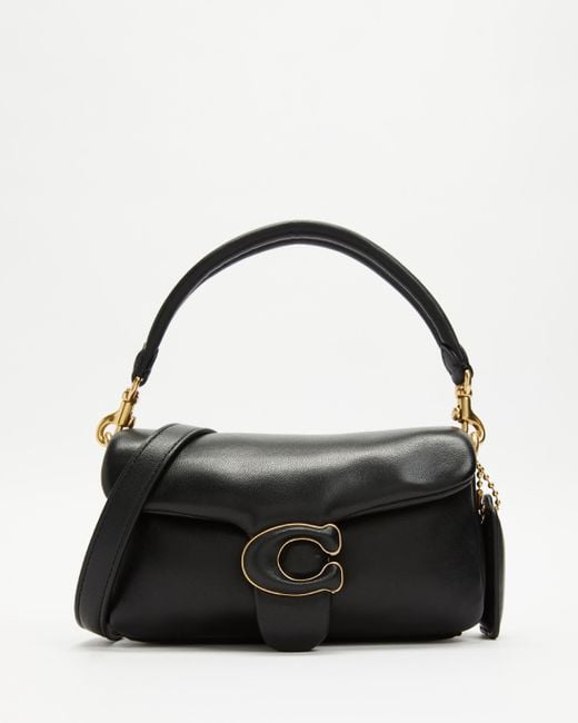 COACH Leather Covered C Closure Pillow Tabby Shoulder Bag 18 in Black ...