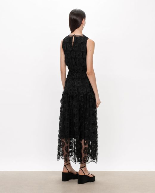 Veronika Maine 3d Floral Midi Dress Black Lyst Australia