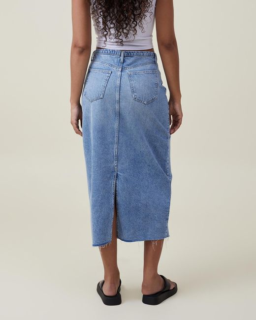 Cotton On Petite Maxi Denim Skirt in Blue Lyst Australia