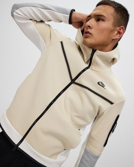 Nike Sportswear Tech Fleece Full Zip Hoodie in Natural for Men