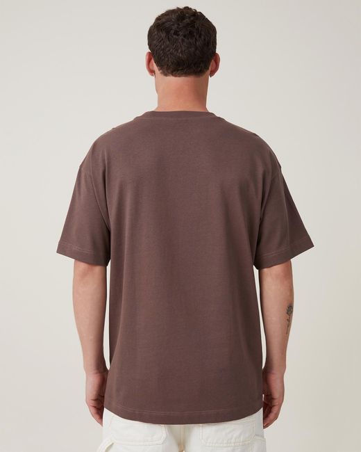 Cotton On Brown Heavy Weight Graphic T Shirt for men