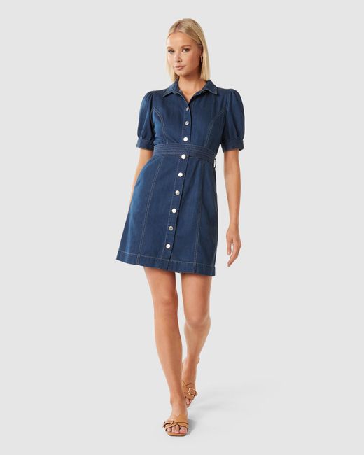 Forever 21 Buttoned Denim Overall Dress, $32 | Forever 21 | Lookastic