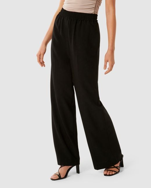 Forever New Black Kyah Ruched Waist Band Pants