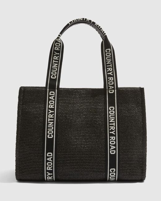 Country Road Black Branded Tote