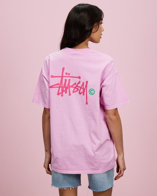 Stussy Pink Graffiti Pigment Relaxed Tee