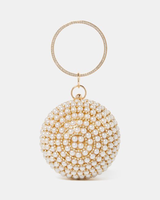 Forever New White Kylie Pearl Clutch