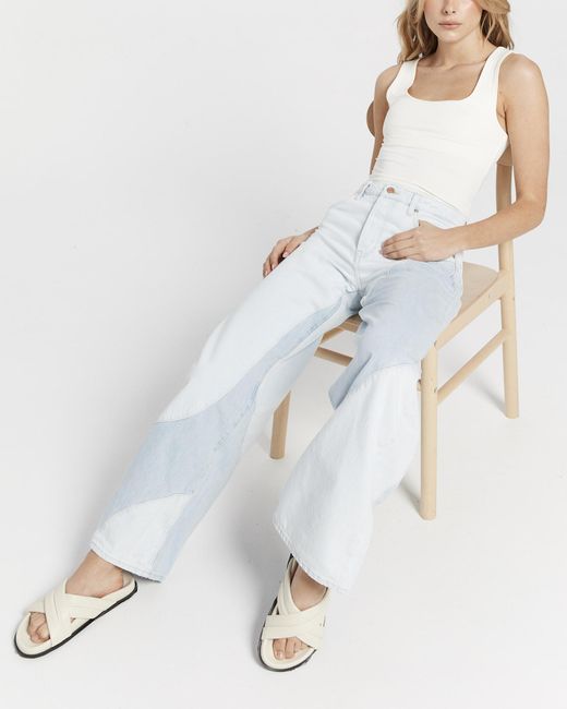 ONLY Vela Wide Wave Jeans in White | Lyst Australia