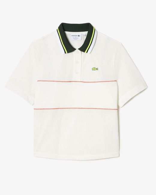 Lacoste White Organic Cotton French Made Loose Cut Polo Shirt